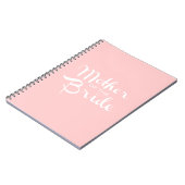 Carnet Mère de mariée Script rétro blanc sur rose (Côté gauche)