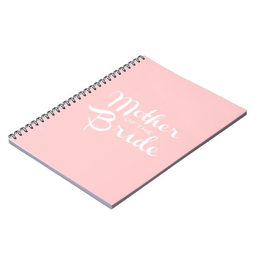 Carnet Mère de mariée Script rétro blanc sur rose (Côté gauche)