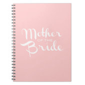 Carnet Mère de mariée Script rétro blanc sur rose (Devant)