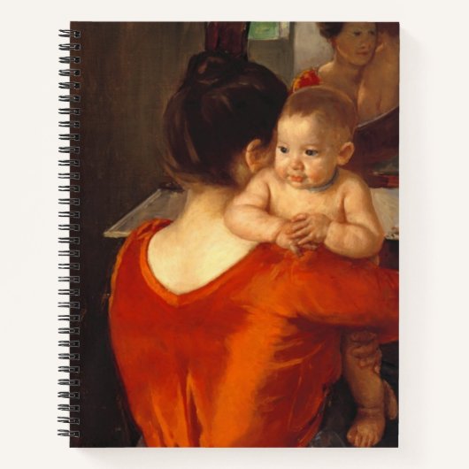 Carnet Mère en rouge avec enfant (Devant)