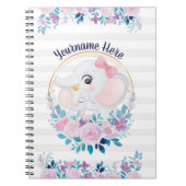 Carnet Mère et bébé Eléphant rose Fleur Flush Wreath (Devant)