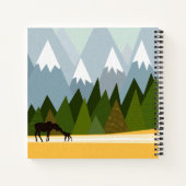 Carnet Mère et bébé orignal silhouette sommets (Dos)
