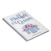 Carnet Mère florale bleue de pot de maçon du marié (Côté Droit)