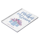 Carnet Mère florale bleue de pot de maçon du marié (Côté gauche)