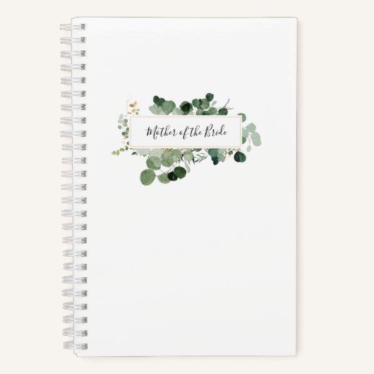 Carnet Mère mariage Mère de mariée verte moderne blanc (Recto)