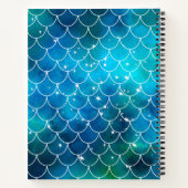 Carnet Mermaid Blue Scales Nom personnalisé (Dos)