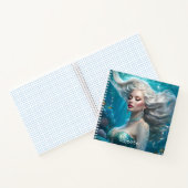 Carnet Mermaid cheveux en argent Turquoise Océan (Intérieur)