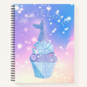Carnet Mermaid Tail Cupcake Pastel Pink Blue Personnalisé (Devant)