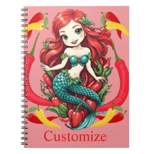 Carnet Mermaid Thunder_Cove à deux queue à tête rouge