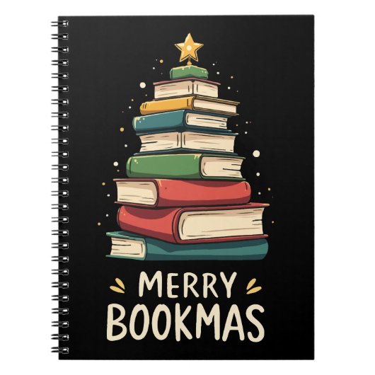 Carnet Merry Bookmas - Festive Book Stack for Book Lovers (Devant)