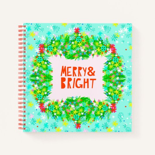 Carnet Merry & Bright Wreath (Devant)