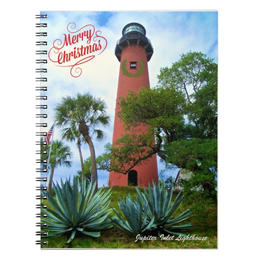 Carnet Merry Christmas Jupiter Inlet Lighthouse Florida (Devant)