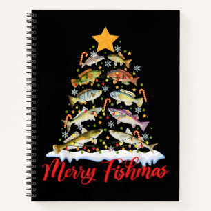 Carnet Merry Fishmas Funky Christmas Tree Lights Fish Fis