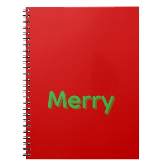 Carnet Merry Green Name on Red (Devant)