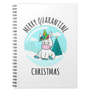 Carnet Merry Quarantine Christmas Unicorn