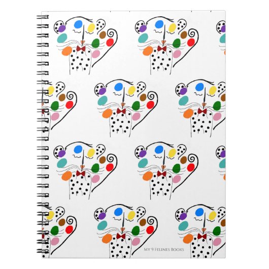 Carnet Mes 9 Felines Pantalons fantaisie Spirale (Carnet (Devant)