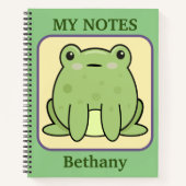 Carnet Mes Notes Frog Personnalisé (Devant)