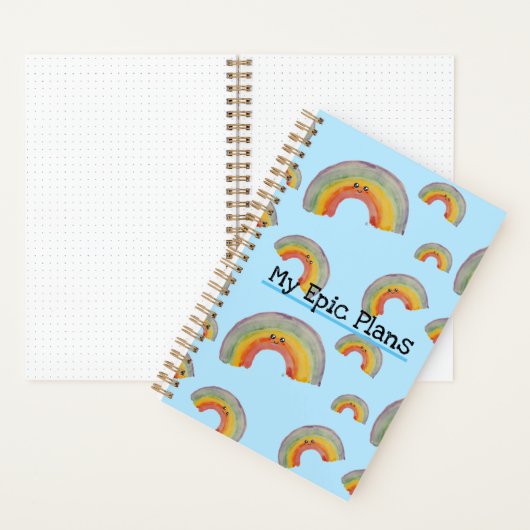 Carnet Mes plans épiques, Kawaii Rainbow (À l'intérieur)