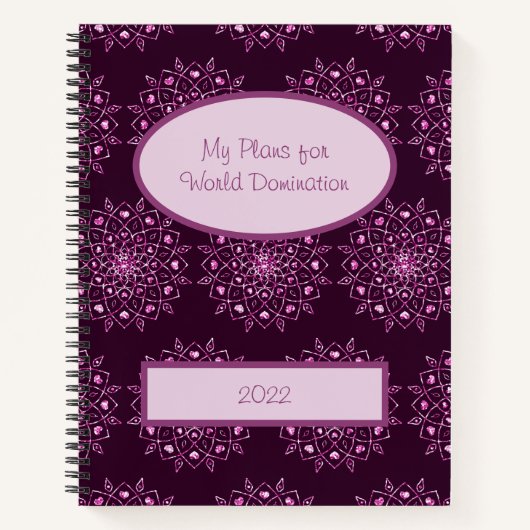 Carnet Mes plans pour la Domination Mondiale Mandala (Devant)