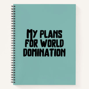 Carnet Mes Plans Pour Le Bloc-Notes World Domination