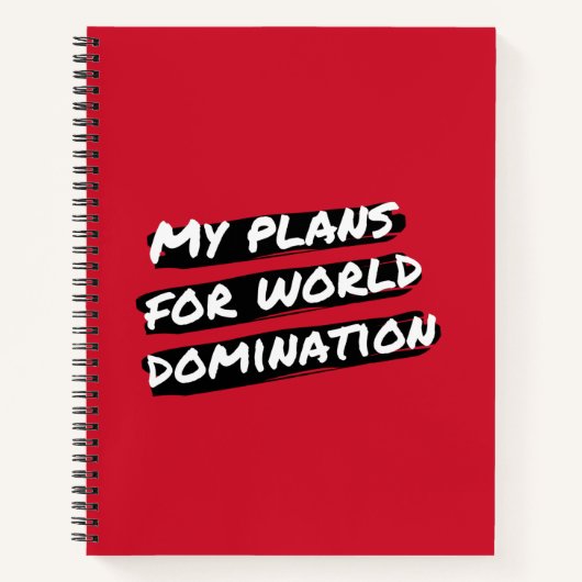 Carnet Mes Plans Pour Le Bloc-Notes World Domination (Devant)