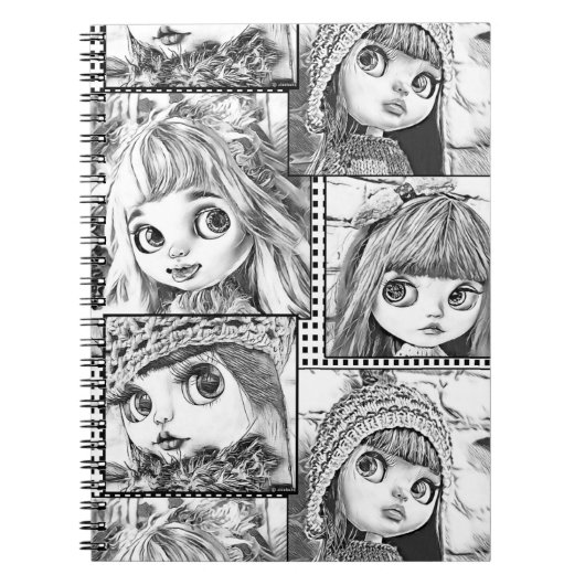 Carnet Mes poupées patchwork noir et blanc préférées (Devant)