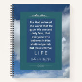Carnet Message d'amour - John 3-16 - 8,5 x 11 Spiral (Devant)