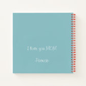 Carnet Message de fête des mères en bleu gris personnalis (Dos)