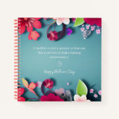 Carnet Message de fête des mères en bleu gris personnalis (Devant)