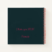 Carnet Message de fête des mères en noir personnalisable (Dos)