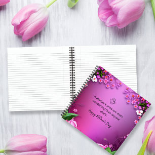 Carnet Message de fête des mères en rose personnalisable