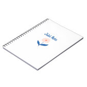 Carnet Message de nom personnalisé de la fleur rose (Côté gauche)