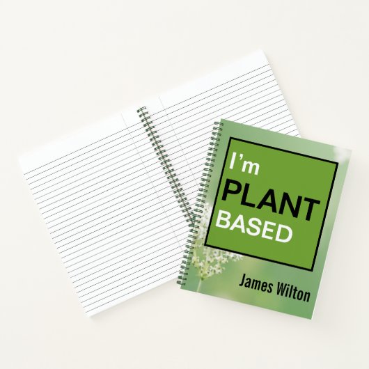 Carnet Message Végétalien ou Végétarien à Base de Plantes (Intérieur)
