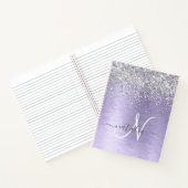 Carnet Métal brossé violet Parties scintillant d'argent N (Intérieur)