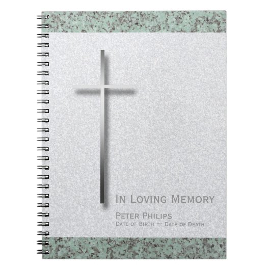 Carnet Metal Cross Stone 1 Funeral Memorial Sp Guest Book (Devant)