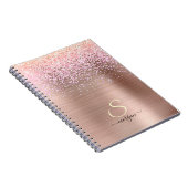 Carnet Métal or rose, Parties scintillant, nom du script (Côté Droit)