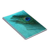 Carnet Métallurgie Aqua Blue Peacock Feather (Côté Droit)