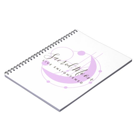 Carnet Métaphysique Lune Minimaliste Violet Personnalisé (Côté gauche)