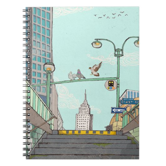 Carnet Métro Arrêt Manhattan NYC Illustration Whimsical (Devant)