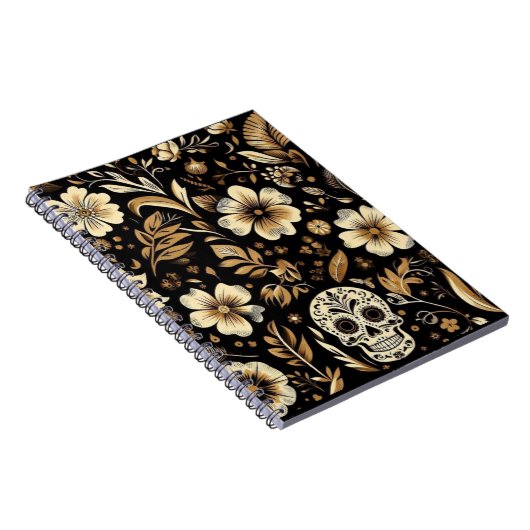 Carnet mexican dead and floral black art Poker (Côté Droit)