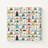 Carnet Mi-siècle Moderne Rétro Élégants Tablettes De Cuis (Dos)