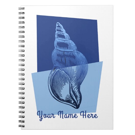 Carnet Mi-siècle Moderne Turban Shell Print Ocean Blue (Devant)