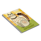 Carnet Mi-siècle Retro Kitty Chat Personnalisé (Côté Droit)