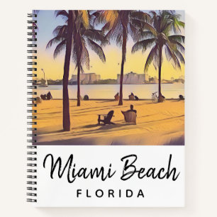 Carnet Miami Beach Floride Aquarelle Vintage Art