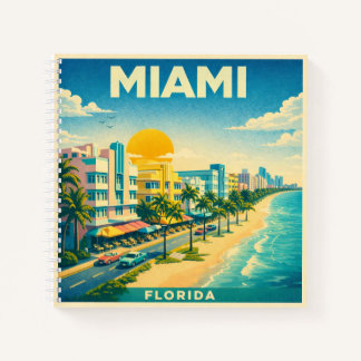 Carnet Miami Florida Vintage Travel Poster Notebook