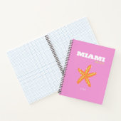 Carnet Miami, Miami Beach, Floride, Preppy, Rose, Orange (Intérieur)