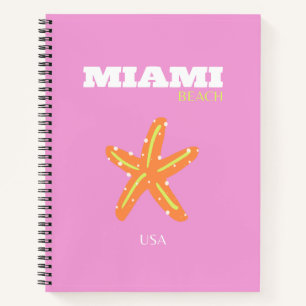 Carnet Miami, Miami Beach, Floride, Preppy, Rose, Orange