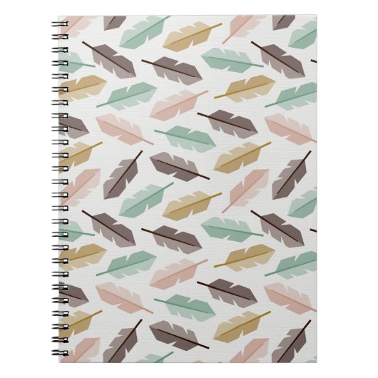 Carnet Mid-Century Modern Retro Feathers (Devant)