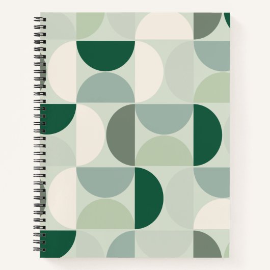 Carnet Mid Century Moderne Abstrait Motif Sage Green (Devant)