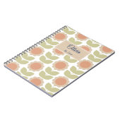Carnet Mid-Century Pastel Pink Retro Floral Pattern (Côté gauche)